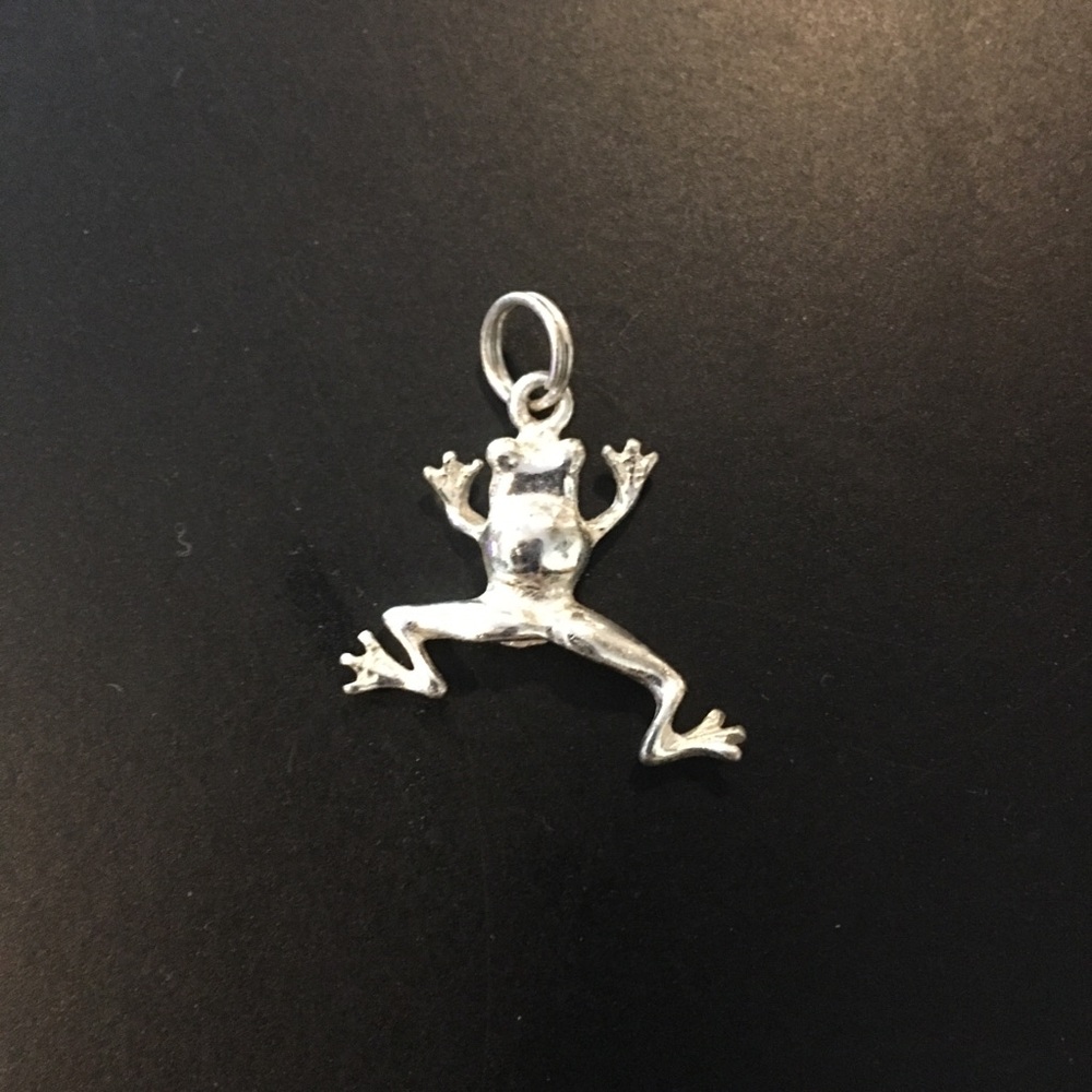 Sterling Silver Frog Pendant Charm